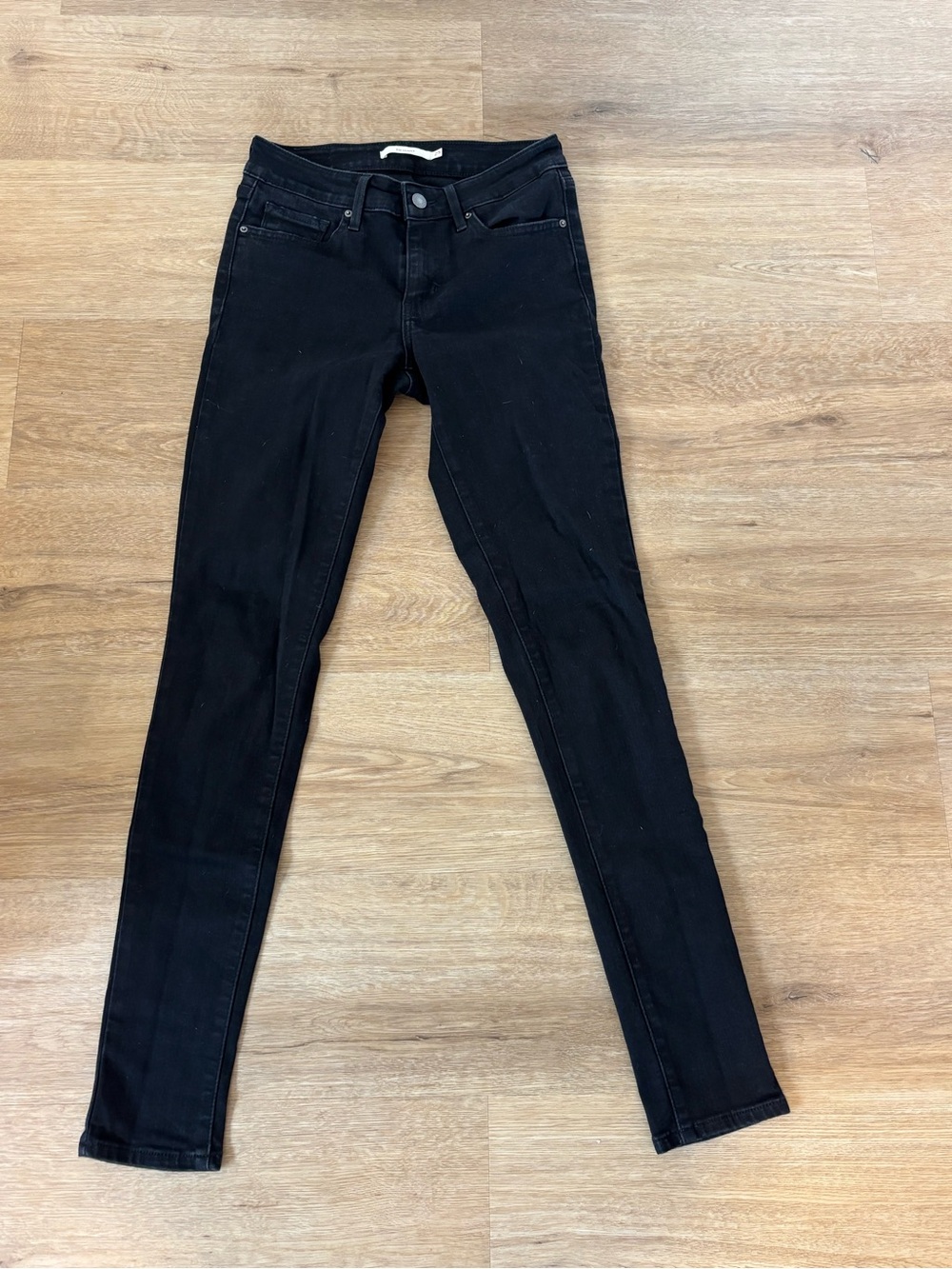Levi’s 711 Skinny Jeans Black Stretch Mid Rise Women’s Size 25 W25 L30